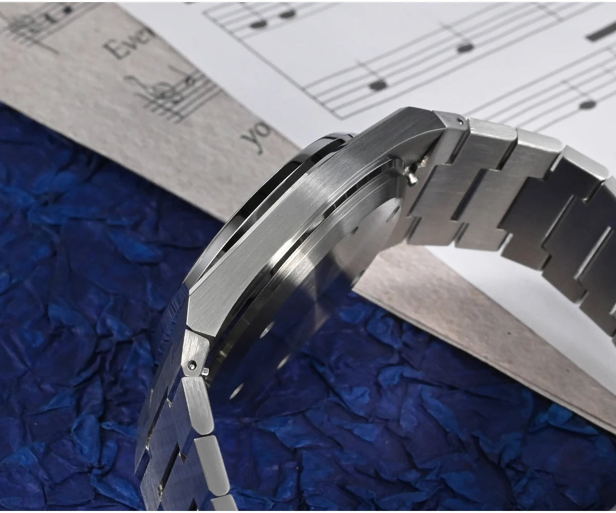 Relógio clássico de homem San Martin 40mm Miyota 9015, relógio de pulso mecânico automático de luxo elegante com bracelete de desengate rápido SN0023
