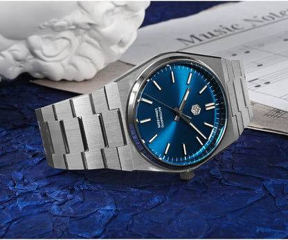 Relógio clássico de homem San Martin 40mm Miyota 9015, relógio de pulso mecânico automático de luxo elegante com bracelete de desengate rápido SN0023