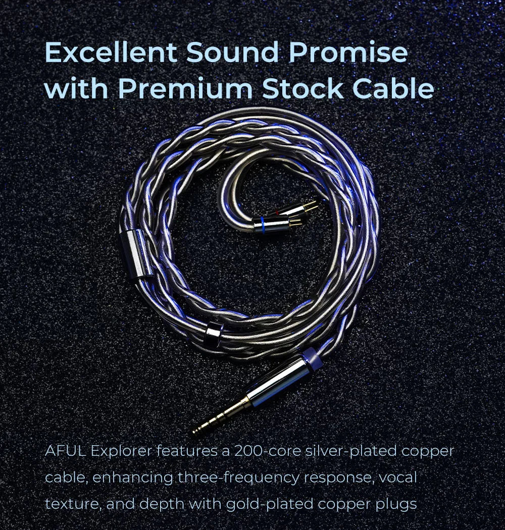 HiFiGo AFUL Explorer Wired Hybrid Earphones 1DD+2BA Hybrid In-Ear Monitors 3D Printed Acoustic Tube RLC Division HiFi Earbuds