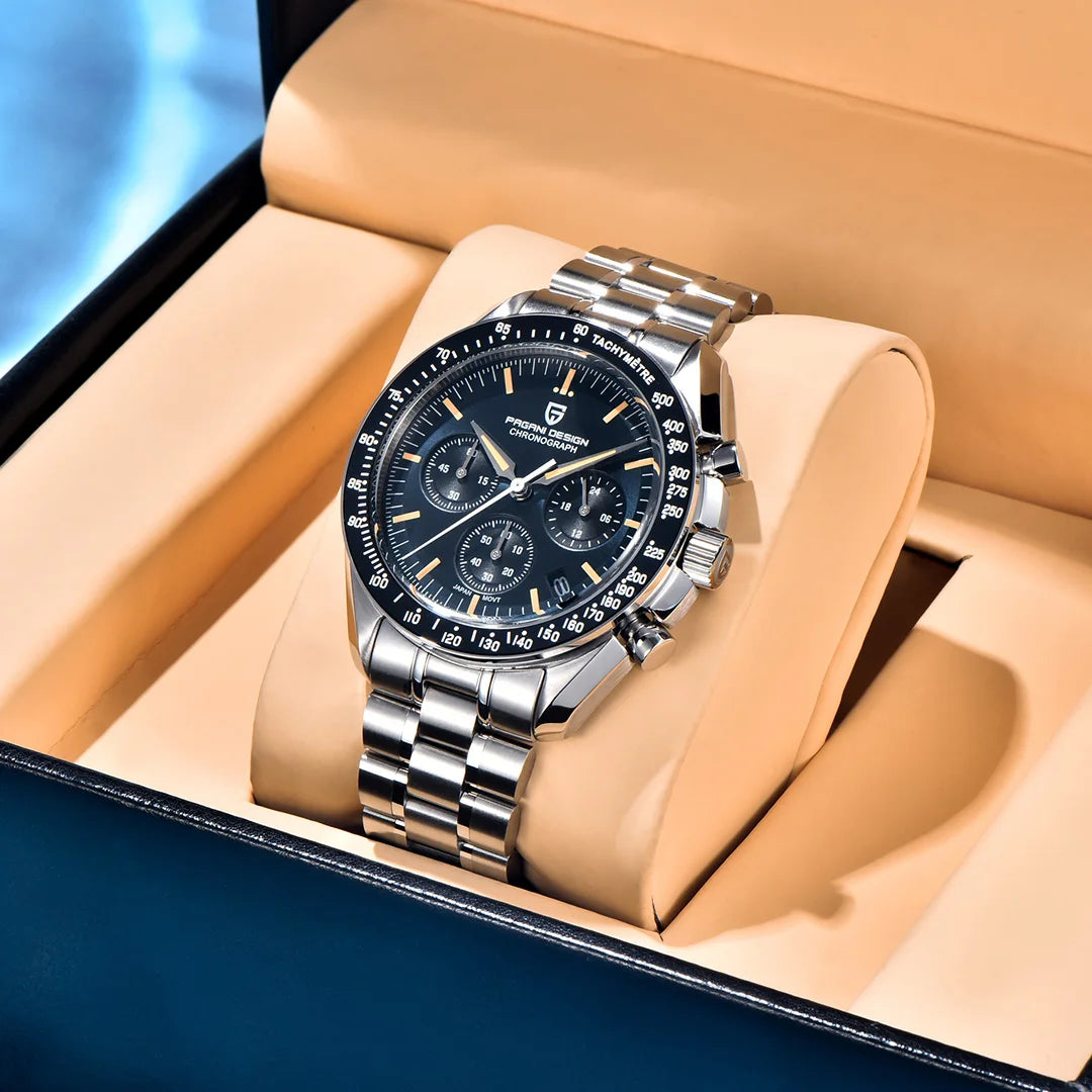 PAGANI DESIGN 2026 New V6 Moon Mens Watch Luxury Quartz Speed Sports Chronograph Watch For Men Watch AR Sapphire glass Local Shipping