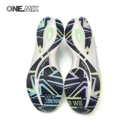 Zapatillas deportivas de running ONEMIX 2025 con placa de carbono para hombre y mujer, transpirables, amortiguadas, antideslizantes, PB, ligeras y con efecto rebote