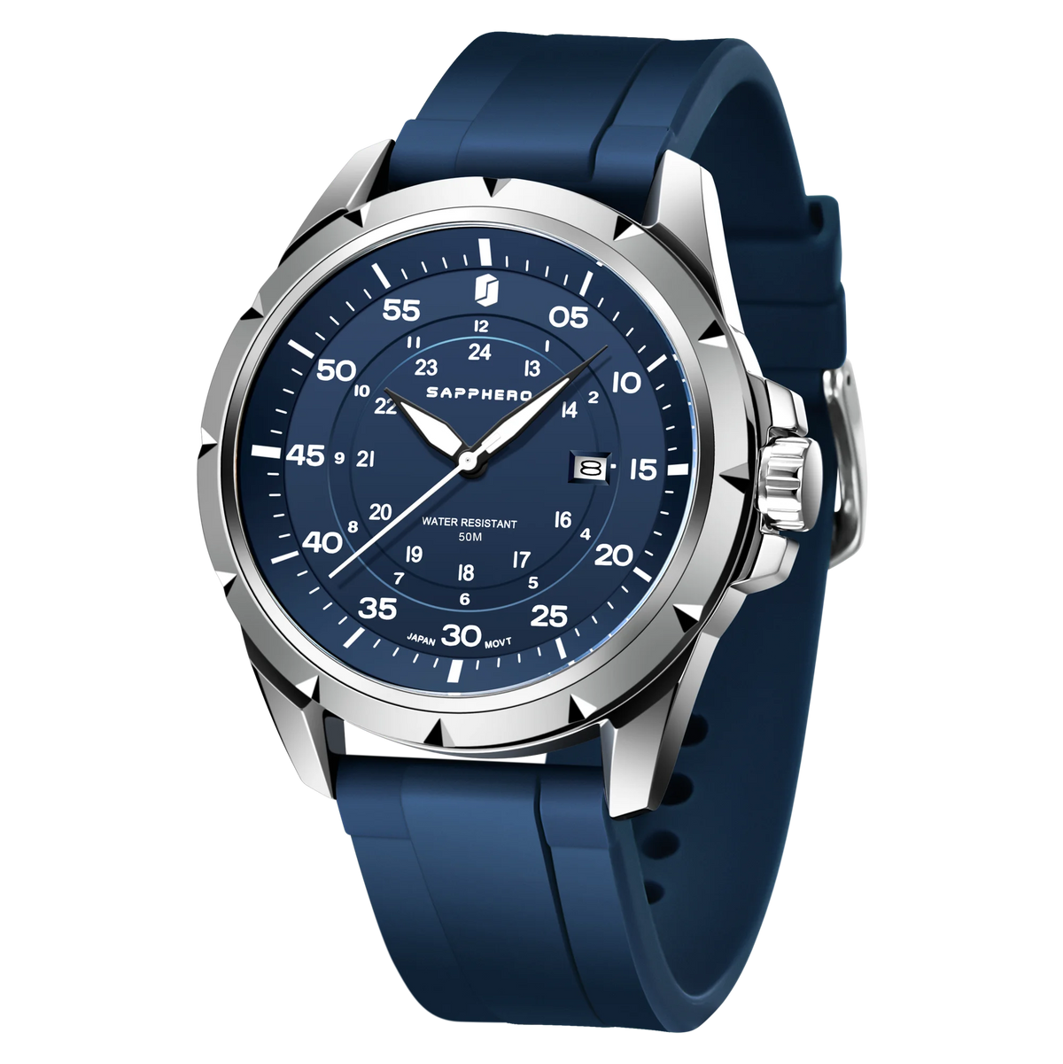 SAPPHERO herenhorloge – Luxe quartzhorloge, waterdicht tot 50 m, voorzien van een geïmporteerd uurwerk en een roestvrijstalen kast – Een ideaal cadeau-idee voor mannen.