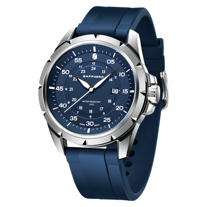 SAPPHERO herenhorloge – Luxe quartzhorloge, waterdicht tot 50 m, voorzien van een geïmporteerd uurwerk en een roestvrijstalen kast – Een ideaal cadeau-idee voor mannen.