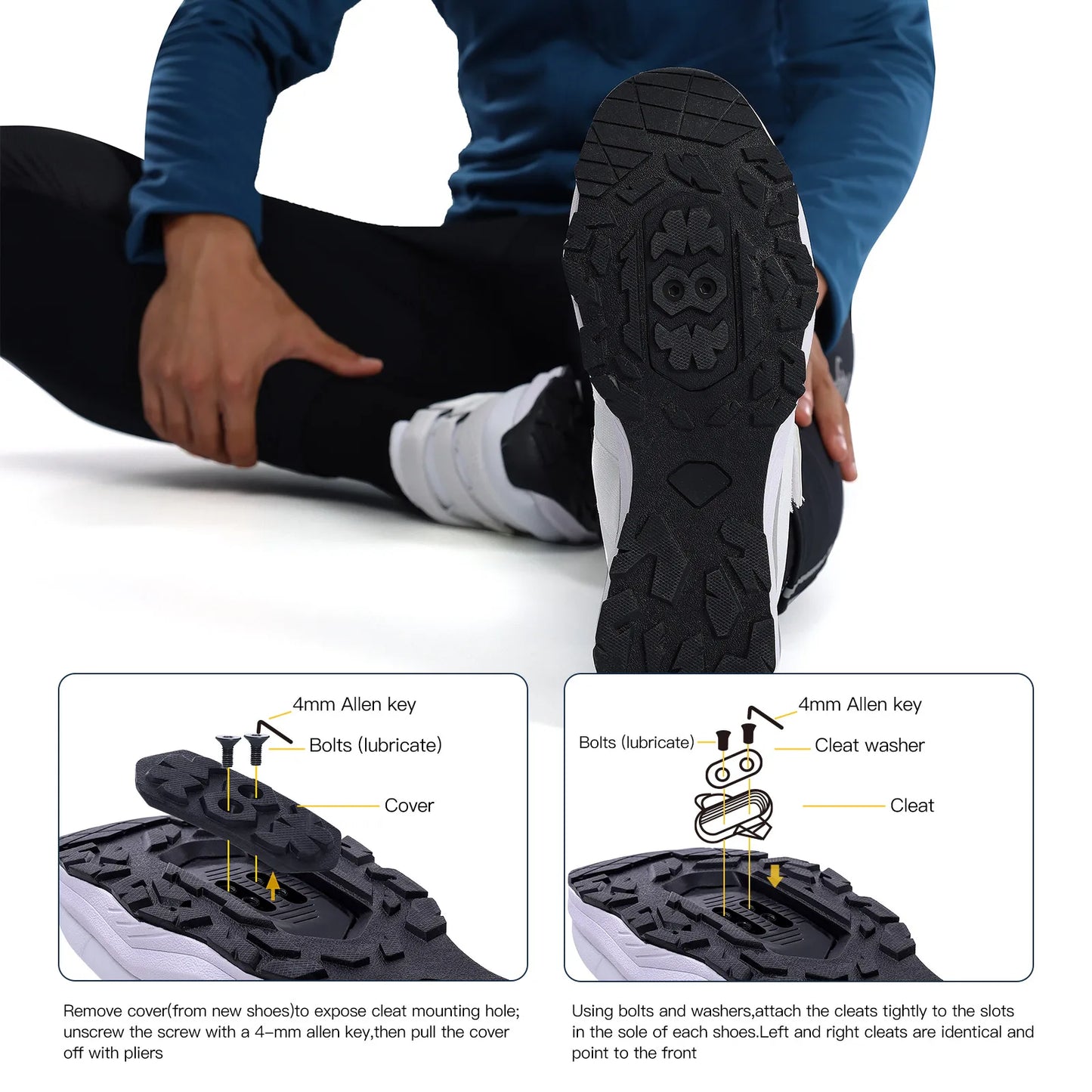 Santic Cycling Shoes Multi-purpose Running SPD Indoor Leisure Shoes Rubber Sole Hook Loop Design 3D Mesh Fabric Sneakers Unisex