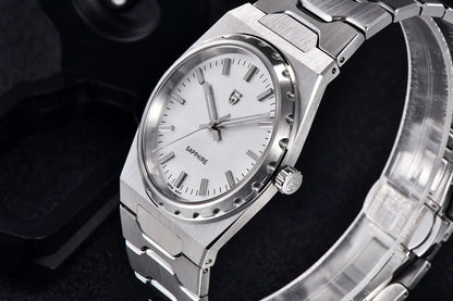 PAGANI DESIGN 2025 new thin 7MM men's quartz watch VJ21 37MM sapphire stainless steel waterproof 10Bar luminous C3 reloj hombre