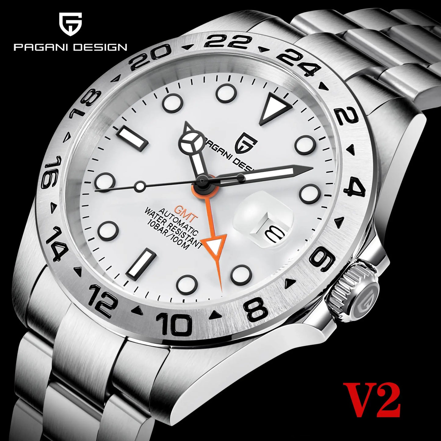 Pagani Design 2026 New Men's Automatic Mechanical Watch Gmt Sapphire Stainless Steel Waterproof 10Bar Luminous Bwg-9 Reloj Hombr