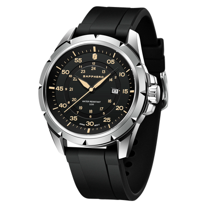 SAPPHERO herenhorloge – Luxe quartzhorloge, waterdicht tot 50 m, voorzien van een geïmporteerd uurwerk en een roestvrijstalen kast – Een ideaal cadeau-idee voor mannen.