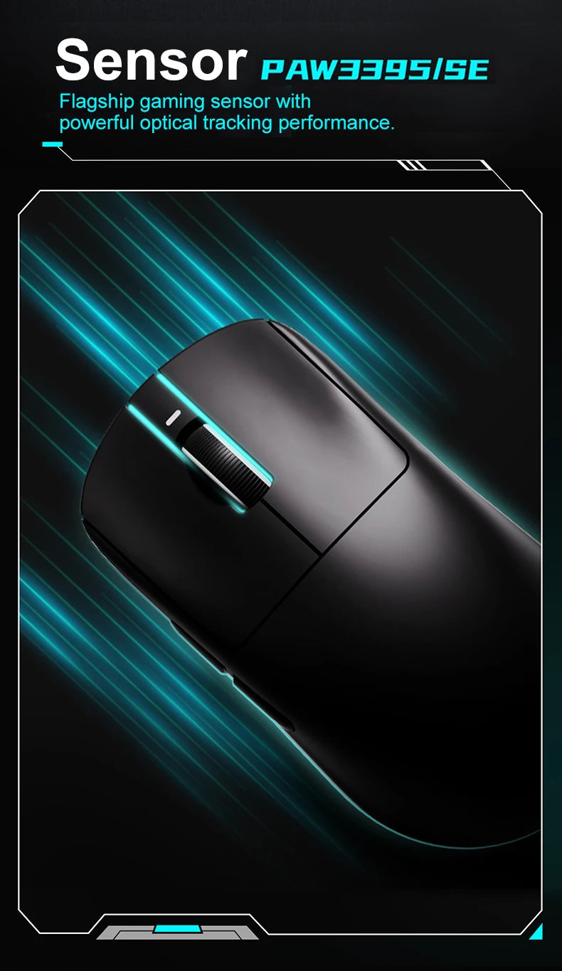 Ratón gaming inalámbrico ATK VXE Dragonfly R1 Pro MAX PAW3395 R1 SE Plus, ratón FPS esports personalizable, recargable y ligero