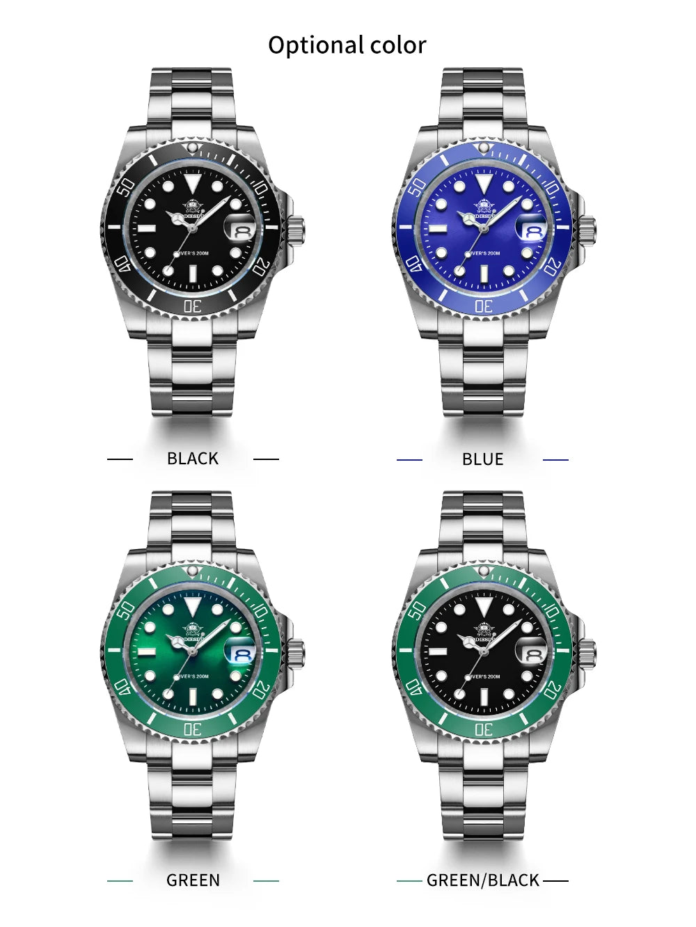 Orologio ADDIESDIVE in acciaio inox da uomo, al quarzo, stile business e casual europeo e americano, impermeabile, per sport outdoor