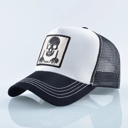 Мъжка бейзболна шапка с бродерия, емблема с череп, Snapback, хип-хоп, Trucker шапка; Дамска шапка за четири сезона, за външни дейности, дишаща, с козирка, шапки „Bone“