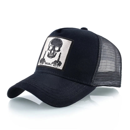 Мъжка бейзболна шапка с бродерия, емблема с череп, Snapback, хип-хоп, Trucker шапка; Дамска шапка за четири сезона, за външни дейности, дишаща, с козирка, шапки „Bone“