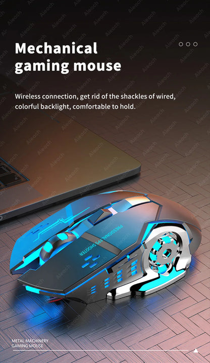 Rechargeable Wireless Mouse Gaming Computer Silent Bluetooth Mouse USB Mechanical E-Sports Backlight PC Gamer Mouse For Computer