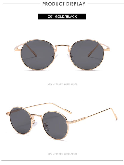 Fashion Round Vintage Sunglasses Women Men Gradient Sun Glasses For Female Retro Alloy Eyeglasses Gafas De Sol Shades