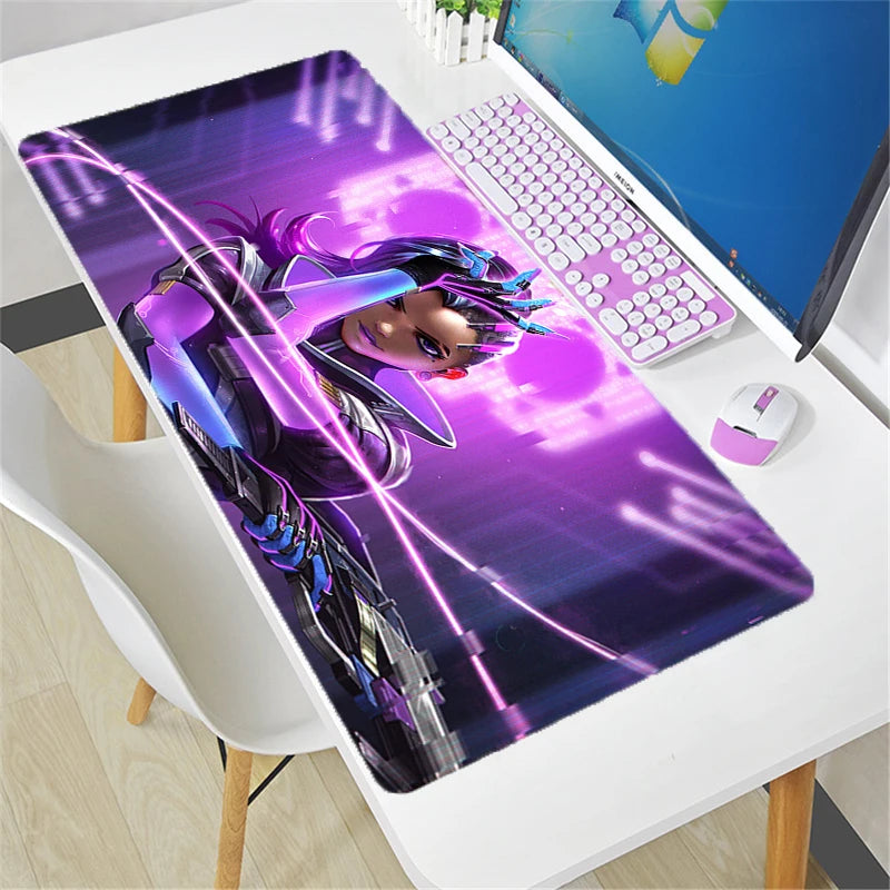 Didelis „Overwatch“ pelės kilimėlis DIY Kawaii XXL kompiuterio stalo kilimėlis žaidėjams biurui, klaviatūrai ir žaidimų aksesuarams