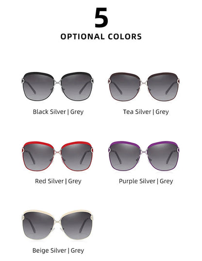 BARCUR Polarized Ladies Sunglasses Women Gradient Lens Round Sun Glasses Square Luxury Brand Oculos Lunette De Soleil Femme