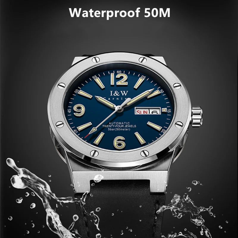 Carnival IW Mechanical Watch For Men Brand Luxury Automatic Men Watches MIYOTA or NH36 Sapphire Luminous Waterproof Reloj Hombre