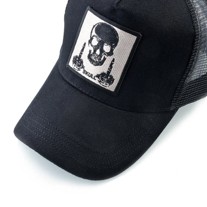 Мъжка бейзболна шапка с бродерия, емблема с череп, Snapback, хип-хоп, Trucker шапка; Дамска шапка за четири сезона, за външни дейности, дишаща, с козирка, шапки „Bone“