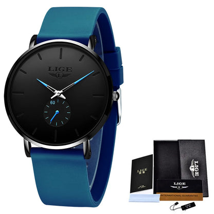 Orologio da uomo LIGE – Stile sportivo e di tendenza, marchio di lusso, impermeabile, design essenziale e ultrasottile, orologio al quarzo da uomo.