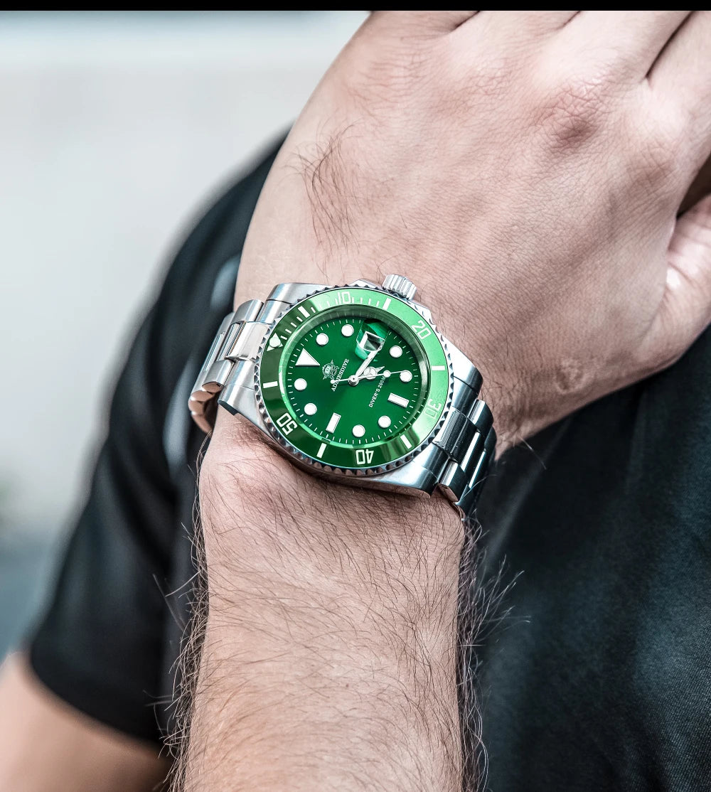 Orologio ADDIESDIVE in acciaio inox da uomo, al quarzo, stile business e casual europeo e americano, impermeabile, per sport outdoor