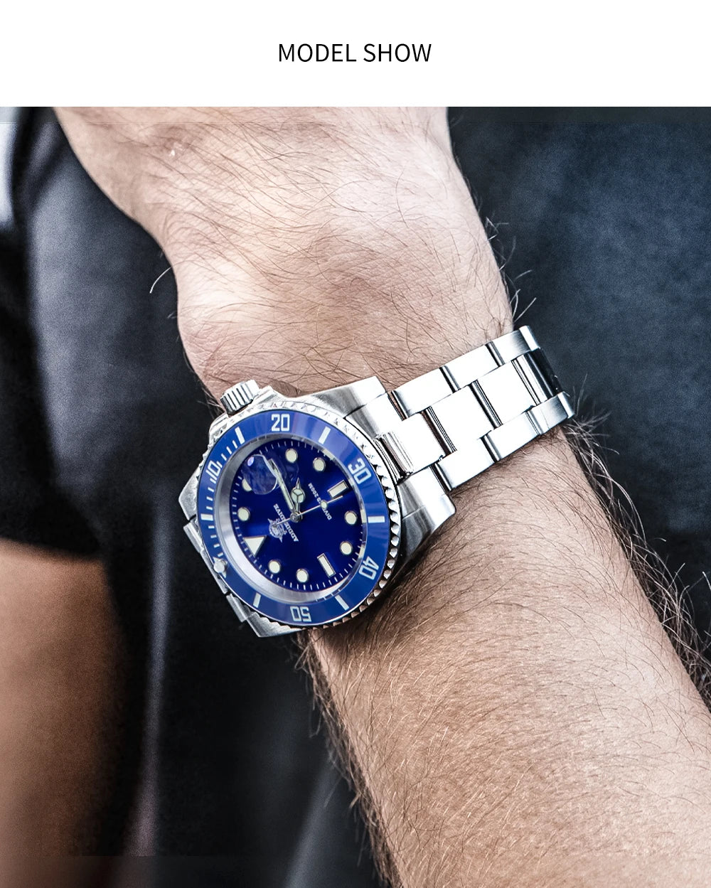 Orologio ADDIESDIVE in acciaio inox da uomo, al quarzo, stile business e casual europeo e americano, impermeabile, per sport outdoor