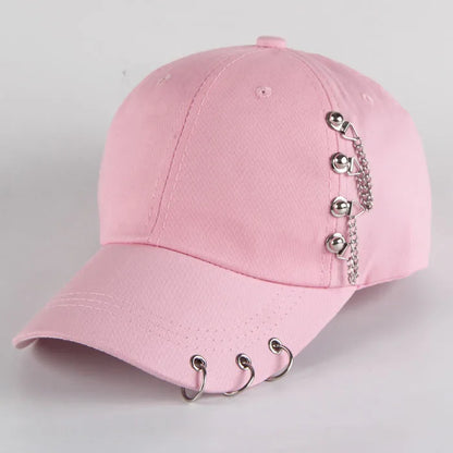 Modna bawełniana czapka z daszkiem w stylu hip-hopowym, kreatywne czapki z piercingsem, czapki punkowe, czapki dla dorosłych na co dzień, jednolite, regulowane, unisex, czapki typu snapback