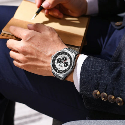 CURREN Men’s Watch – Trendy watch from a leading brand, luxury model, water-resistant, stainless steel, sporty style, quartz chronograph