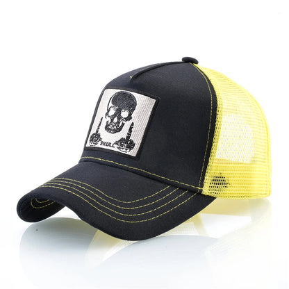Мъжка бейзболна шапка с бродерия, емблема с череп, Snapback, хип-хоп, Trucker шапка; Дамска шапка за четири сезона, за външни дейности, дишаща, с козирка, шапки „Bone“
