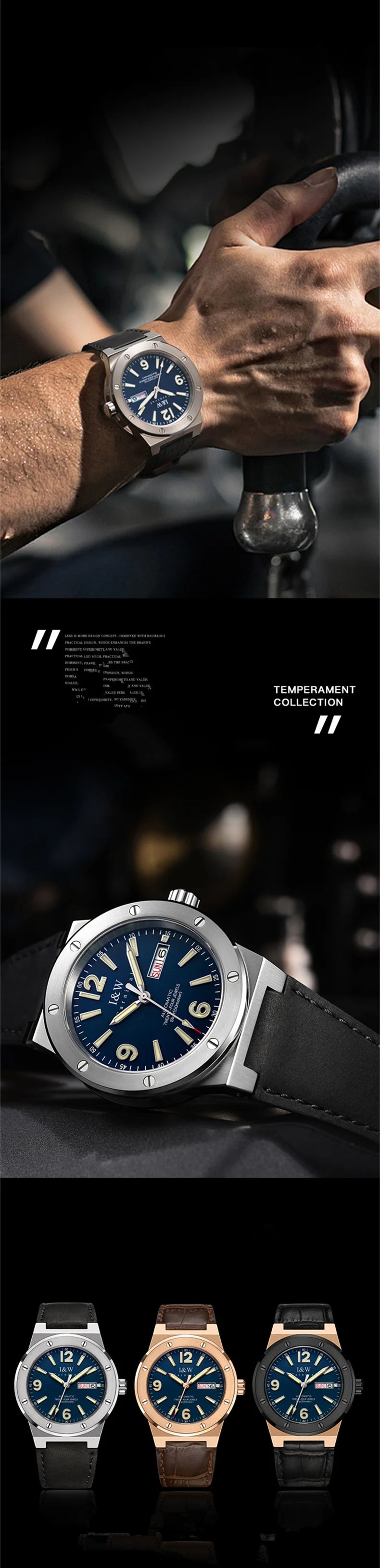 Carnival IW Mechanical Watch For Men Brand Luxury Automatic Men Watches MIYOTA or NH36 Sapphire Luminous Waterproof Reloj Hombre