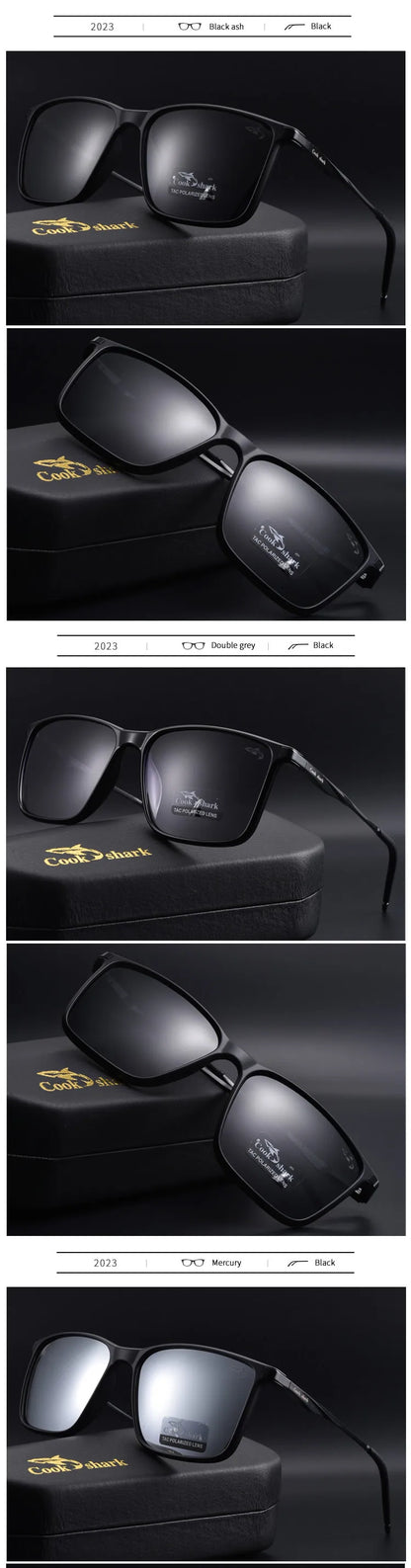 Cook Shark polarized sunglasses men's sunglasses women's UV protection driving special color-changing glasses trend personality