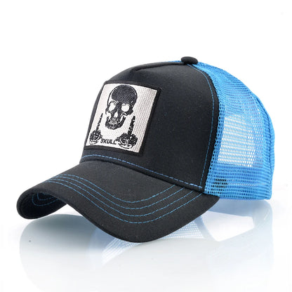 Мъжка бейзболна шапка с бродерия, емблема с череп, Snapback, хип-хоп, Trucker шапка; Дамска шапка за четири сезона, за външни дейности, дишаща, с козирка, шапки „Bone“