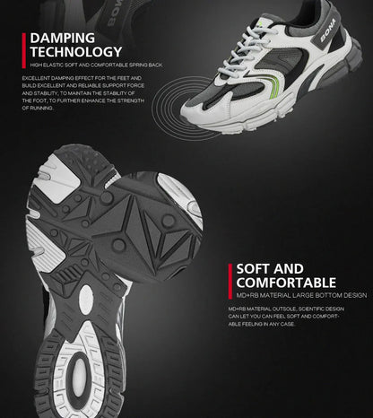 BONA New Designers Action Leather Mesh Men Running Shoes Sneakers Trainers Lightweight Antiskid Outdoor Walking Shoes Man