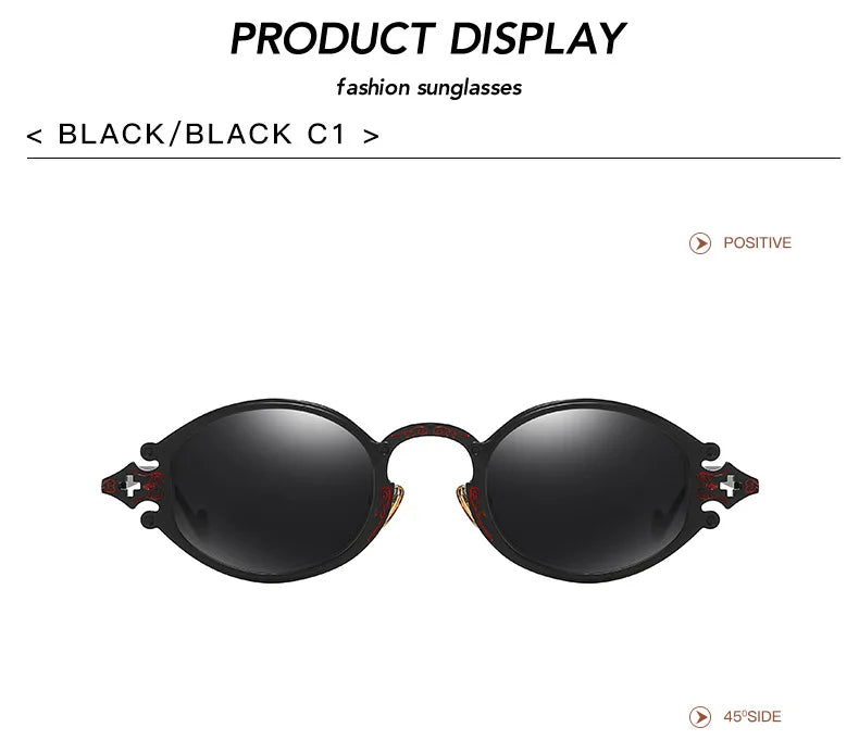 new cateye street shoot man sunglasses women retro steampunk glasses gothic oval Metal frame carved sunglasses Gafas sol mujer