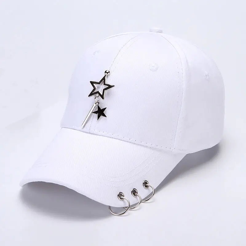 Modna bawełniana czapka z daszkiem w stylu hip-hopowym, kreatywne czapki z piercingsem, czapki punkowe, czapki dla dorosłych na co dzień, jednolite, regulowane, unisex, czapki typu snapback