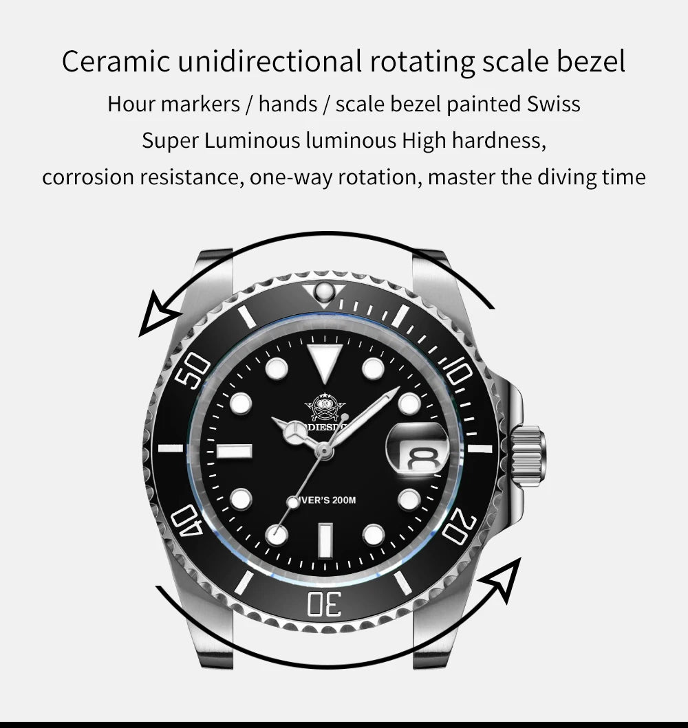 Orologio ADDIESDIVE in acciaio inox da uomo, al quarzo, stile business e casual europeo e americano, impermeabile, per sport outdoor