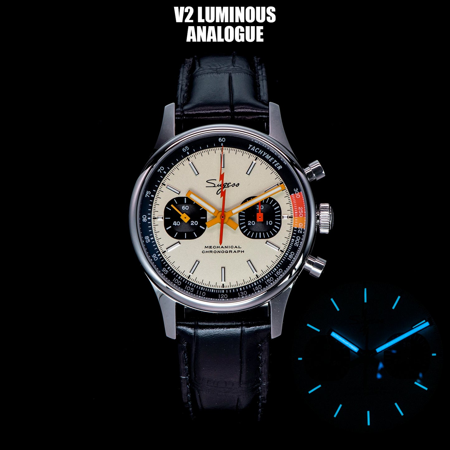 Sugess ST1901 Man Watch Mechanical Chronograph Origin Movement Swanneck Wristwatch Official Pilot Sappire Crystal Military Limit
