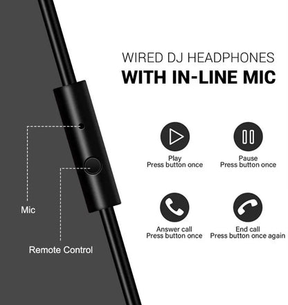 OneOdio Over Ear Headphones HiFi Studio DJ Headphones Wired Gaming Headset with Mic, Professional Monitor Headphones for PC, Phone & Music Production