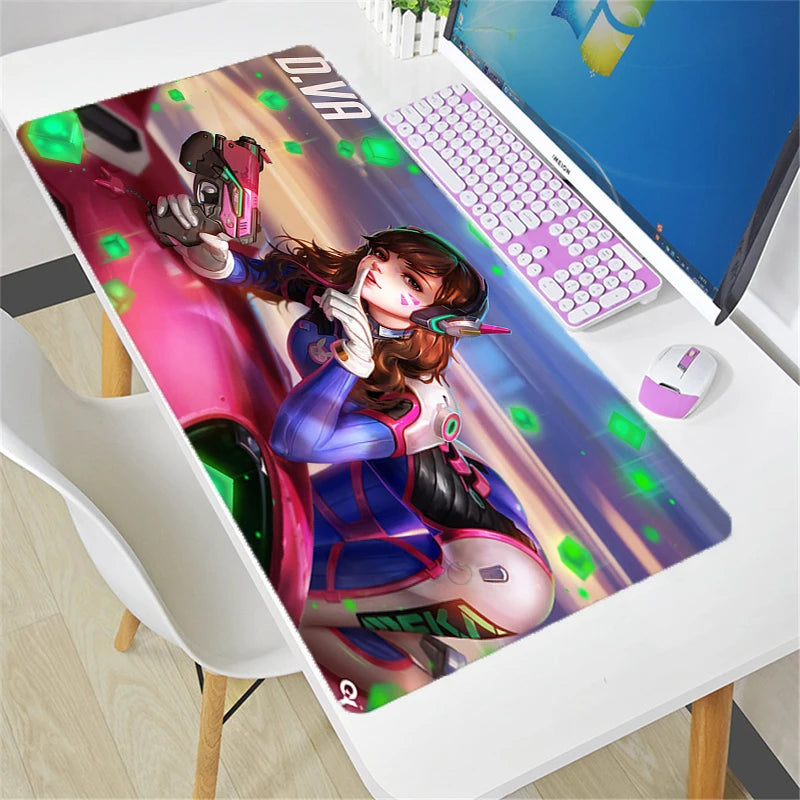 Didelis „Overwatch“ pelės kilimėlis DIY Kawaii XXL kompiuterio stalo kilimėlis žaidėjams biurui, klaviatūrai ir žaidimų aksesuarams