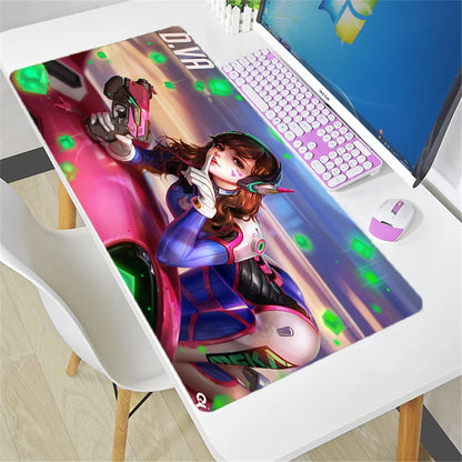 Didelis „Overwatch“ pelės kilimėlis DIY Kawaii XXL kompiuterio stalo kilimėlis žaidėjams biurui, klaviatūrai ir žaidimų aksesuarams