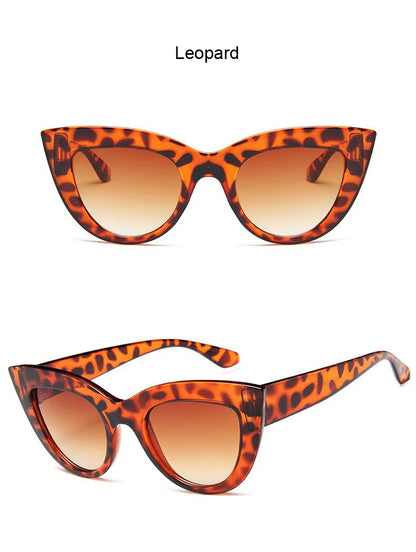 New Retro Fashion Sunglasses Woman Brand Designer Vintage Cat Eye Black Sun Glasses Female Lady UV400 Oculos