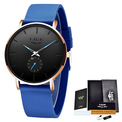 Orologio da uomo LIGE – Stile sportivo e di tendenza, marchio di lusso, impermeabile, design essenziale e ultrasottile, orologio al quarzo da uomo.