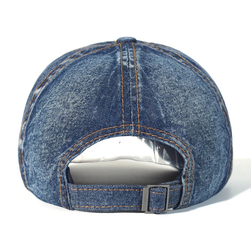 Vintage Washed Cotton Baseball Cap Men Women Denim Dad Hat Adjustable Trucker Style Low Profile