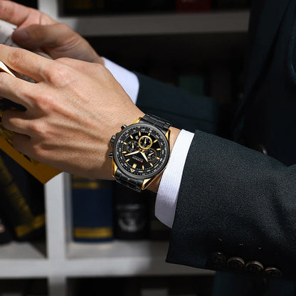 CURREN Men’s Watch – Trendy watch from a leading brand, luxury model, water-resistant, stainless steel, sporty style, quartz chronograph