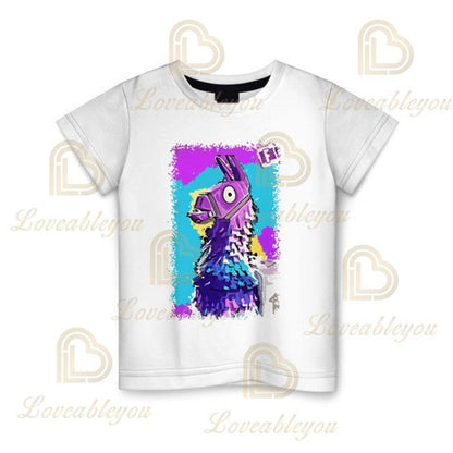 Детска тениска Cartoon Fortnite New Summer с 3D принт за момчета и момичета, streetwear дрехи за възрастни и деца, забавна тениска с обло деколте