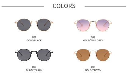 Fashion Round Vintage Sunglasses Women Men Gradient Sun Glasses For Female Retro Alloy Eyeglasses Gafas De Sol Shades