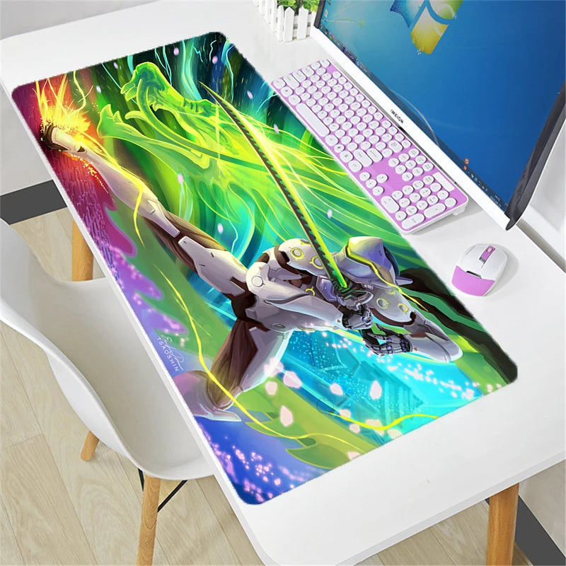 Didelis „Overwatch“ pelės kilimėlis DIY Kawaii XXL kompiuterio stalo kilimėlis žaidėjams biurui, klaviatūrai ir žaidimų aksesuarams