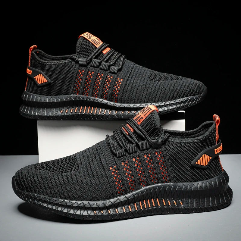 Baskets légères à la mode pour hommes, chaussures décontractées respirantes, chaussures de marche à lacets