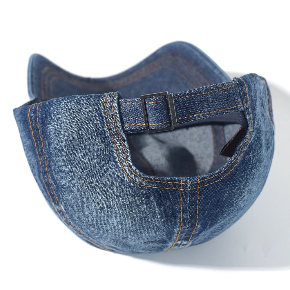 Vintage Washed Cotton Baseball Cap Men Women Denim Dad Hat Adjustable Trucker Style Low Profile