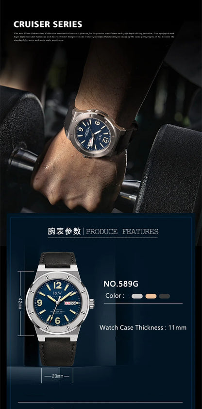 Carnival IW Mechanical Watch For Men Brand Luxury Automatic Men Watches MIYOTA or NH36 Sapphire Luminous Waterproof Reloj Hombre