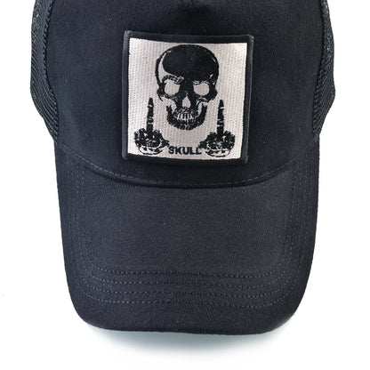 Мъжка бейзболна шапка с бродерия, емблема с череп, Snapback, хип-хоп, Trucker шапка; Дамска шапка за четири сезона, за външни дейности, дишаща, с козирка, шапки „Bone“