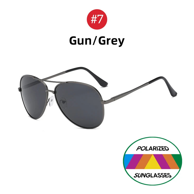 VIVIBEE Classic Men Aviation Polarized Metal Frame Sunglasses Black Women Pilot Style UV400 Sun Glasses 2026 Shades